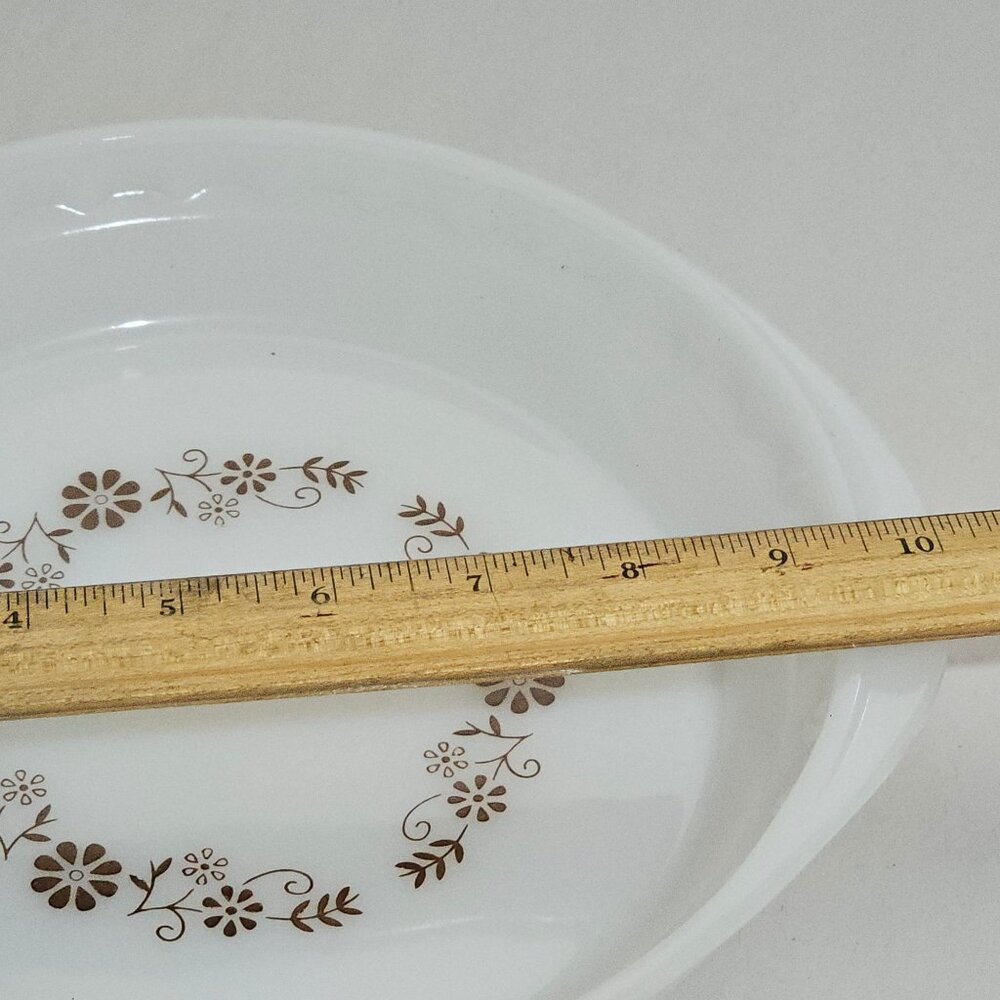 Retro Milkglass Brown Daisy Pie Plate 9" Dynaware 1970s Py-r-rey Made in Mexico - Picture 4 of 9